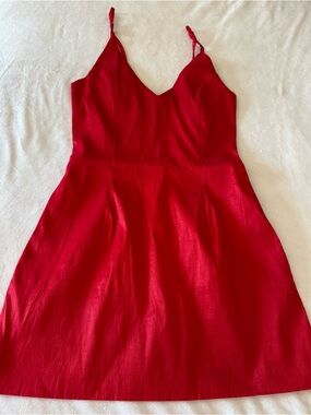 AKIRA Red V-Neck Spaghetti-Strap Mini Dress